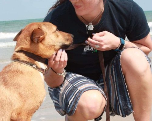 Volunteer on beach walk